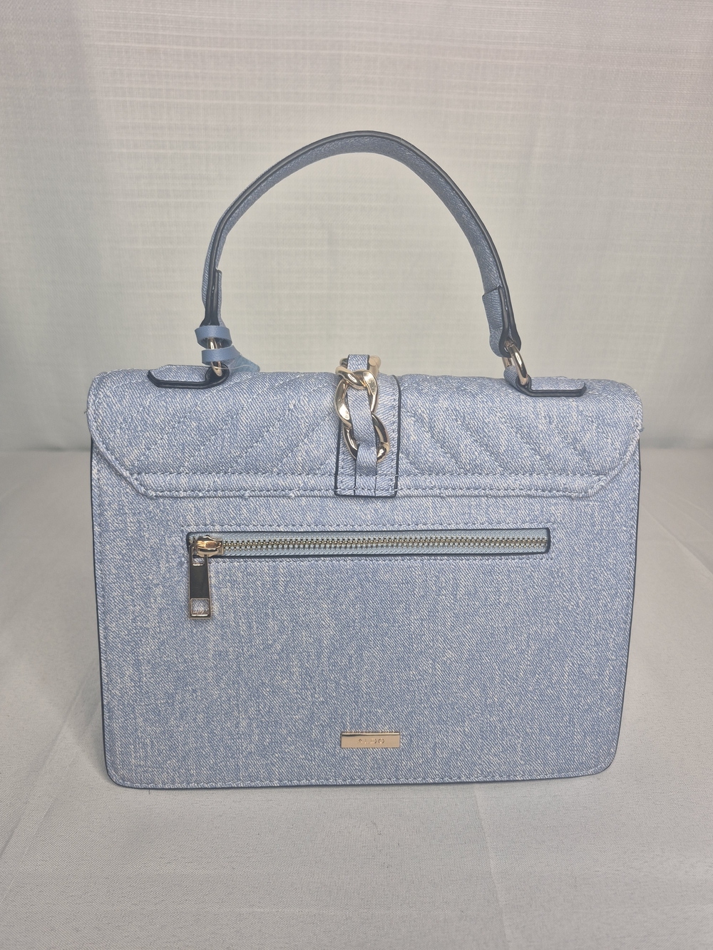 Aldo Quilted Light Blue Top-Handle Satchel with Charm NWT - Picture 4 of 14